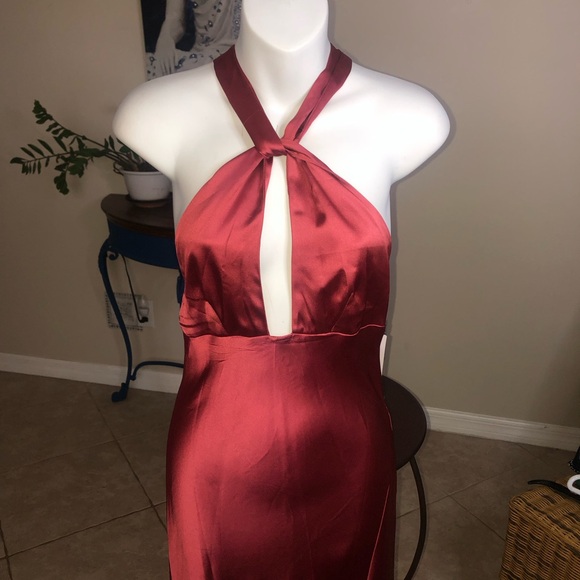 Cantonwalker Satin High Slit Wedding Formal Maxi Cocktail Evening Party Dress XS - Picture 3 of 8